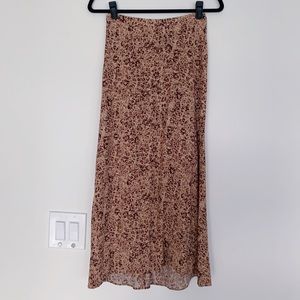 Aritzia Wilfred Midi Skirt: Prima/Tawny